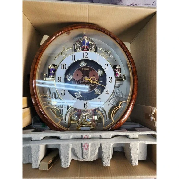 Seiko Swarovski Crystals Melodies in Motion Wall Clock QXM147BRH FOR PARTS